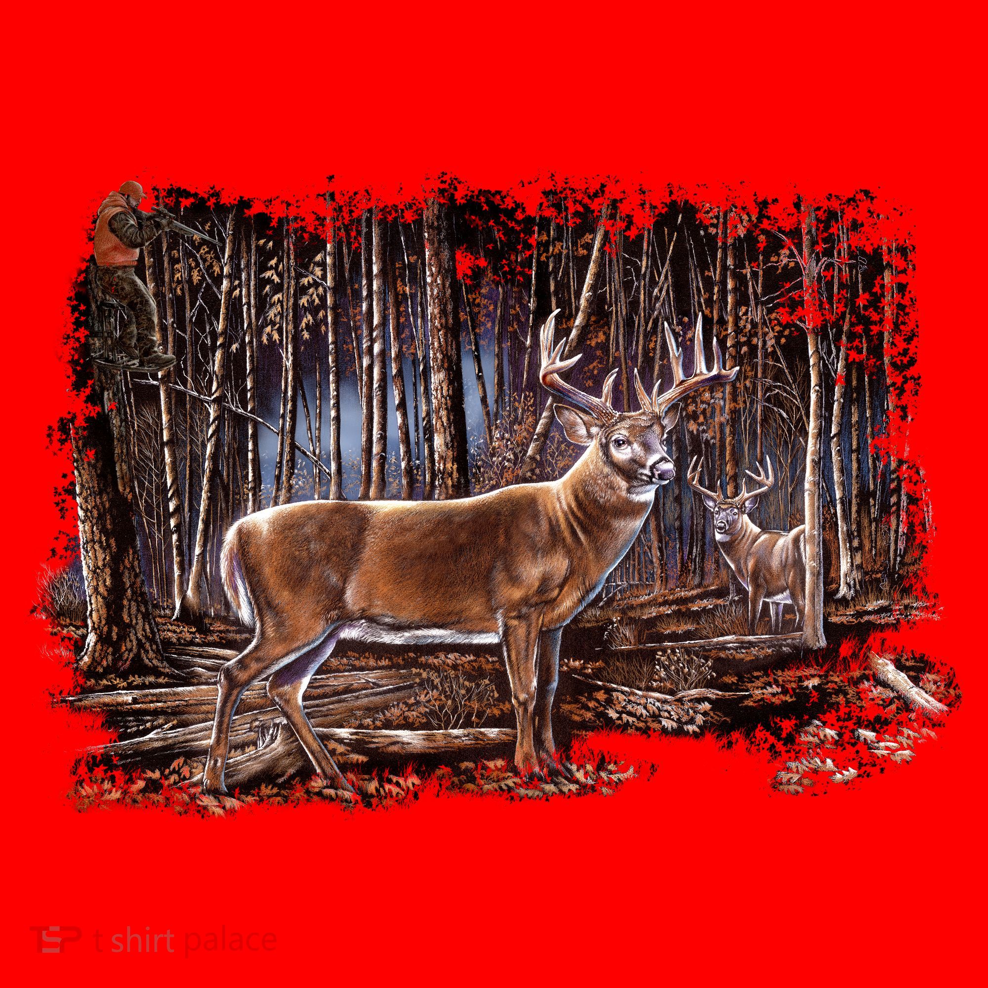 Deer Hunting Scene Santa Hat