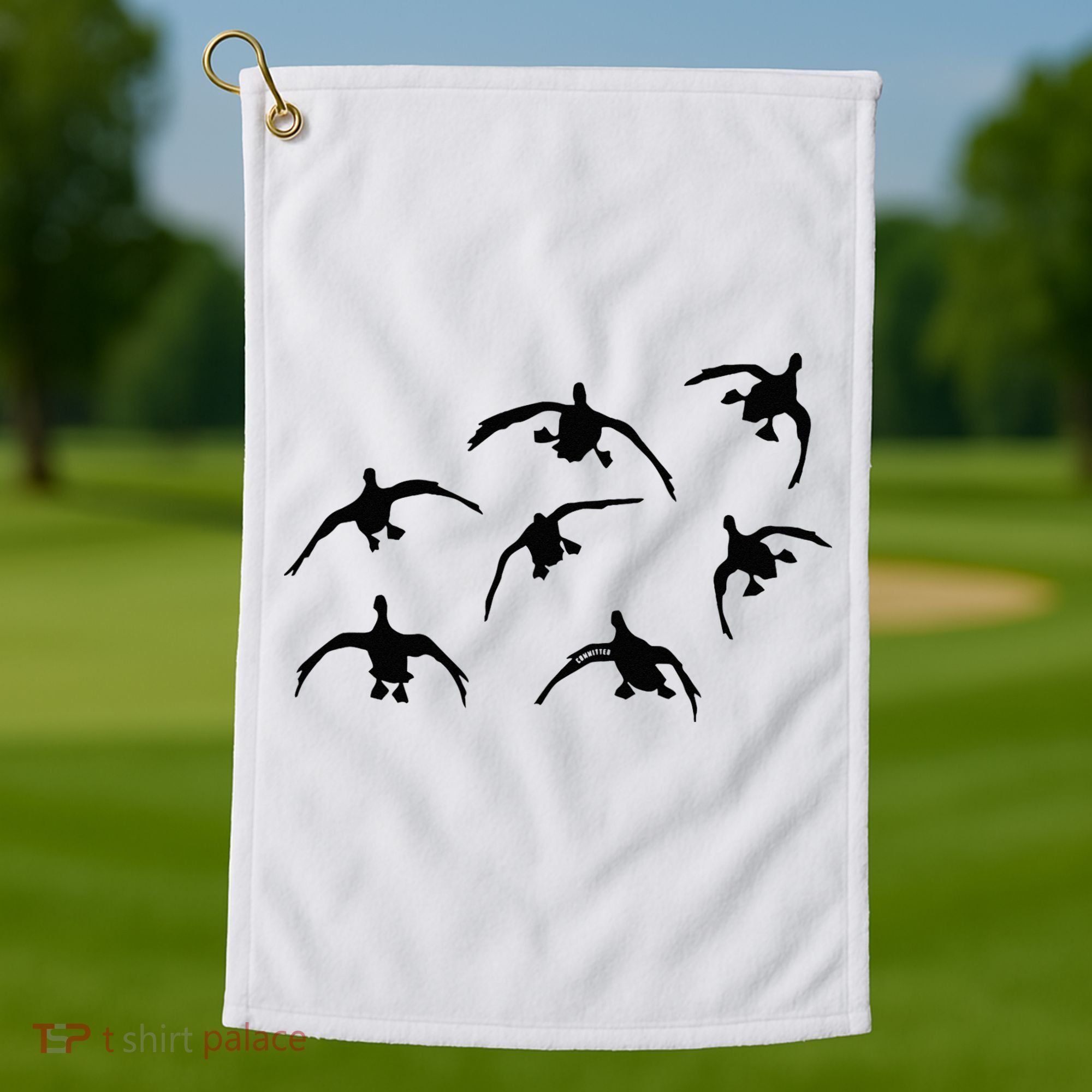 Duck Hunting Seven Drakes By Committed Waterfowl Golf Towel