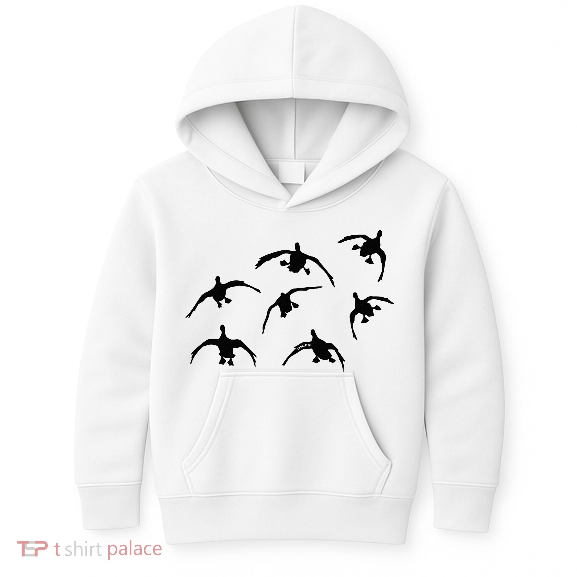 Duck Hunting Seven Drakes By Committed Waterfowl Kids Hoodie