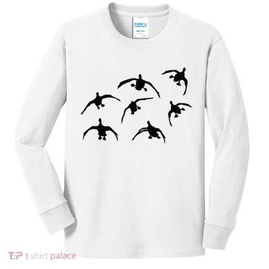 Duck Hunting Seven Drakes By Committed Waterfowl Kids Long Sleeve Shirt