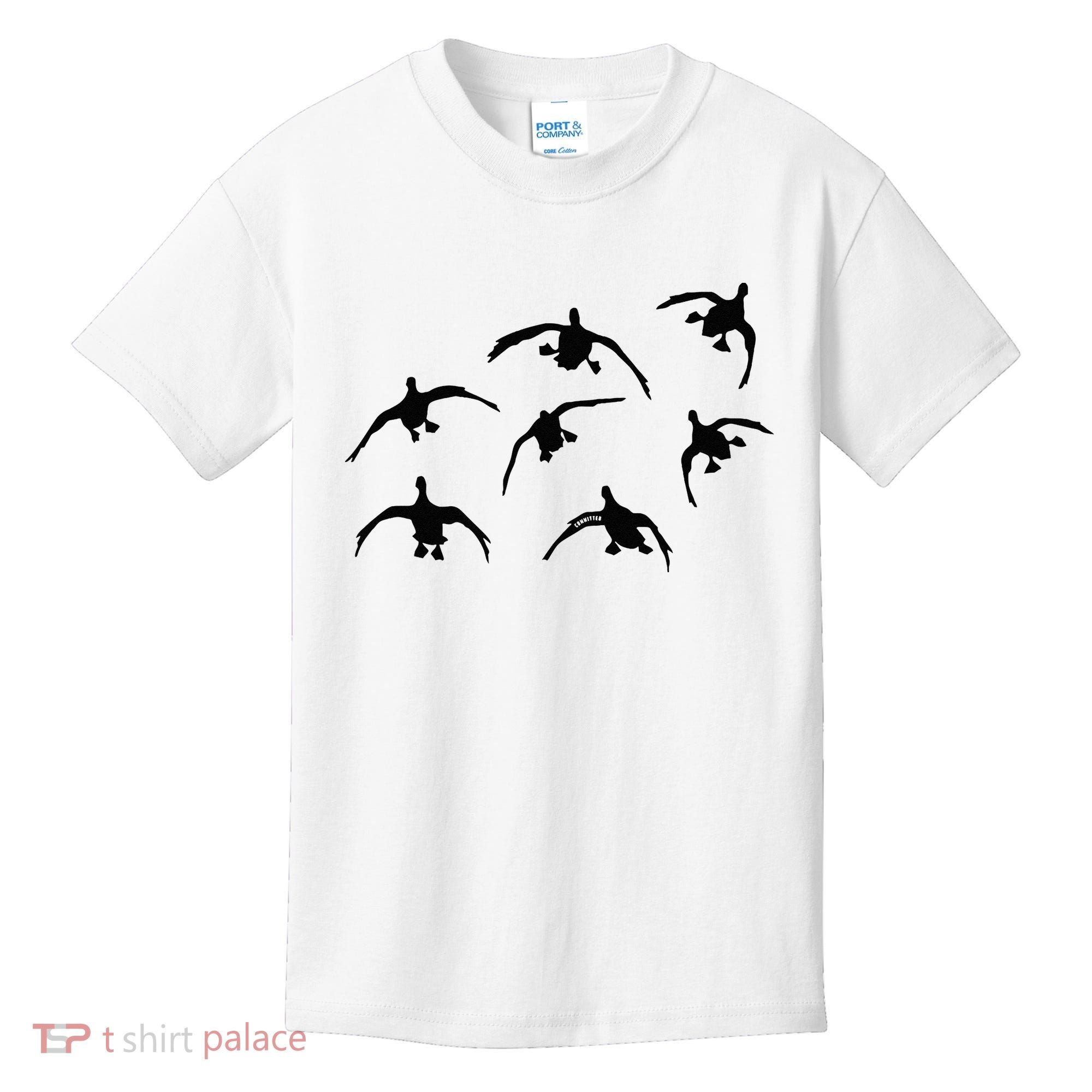 Duck Hunting Seven Drakes By Committed Waterfowl Kids T-Shirt