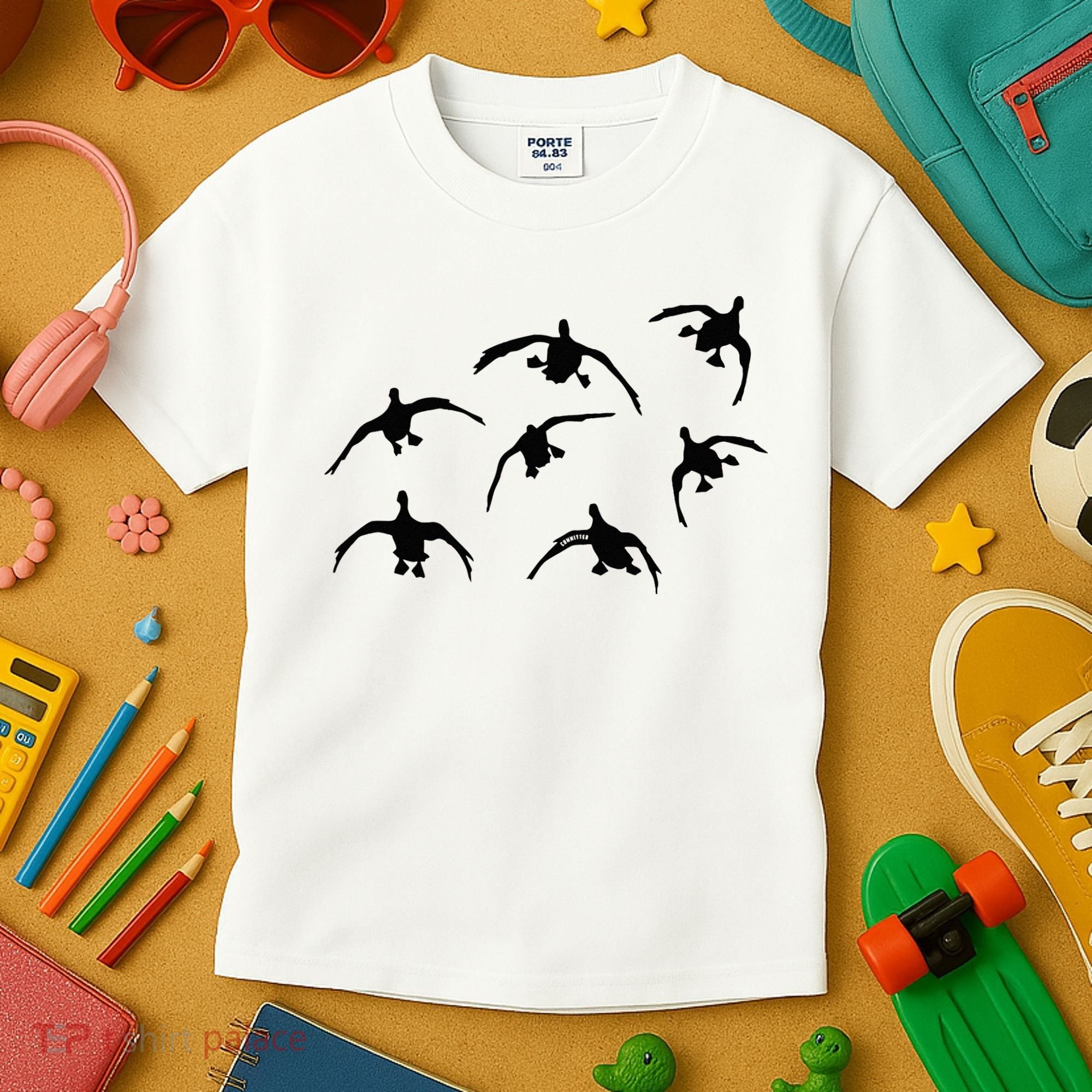 Duck Hunting Seven Drakes By Committed Waterfowl Kids T-Shirt