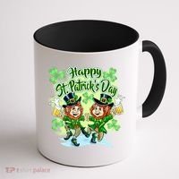 Dancing Happy St. Patrick's Day Leprechauns Coffee Mug thumb 1
