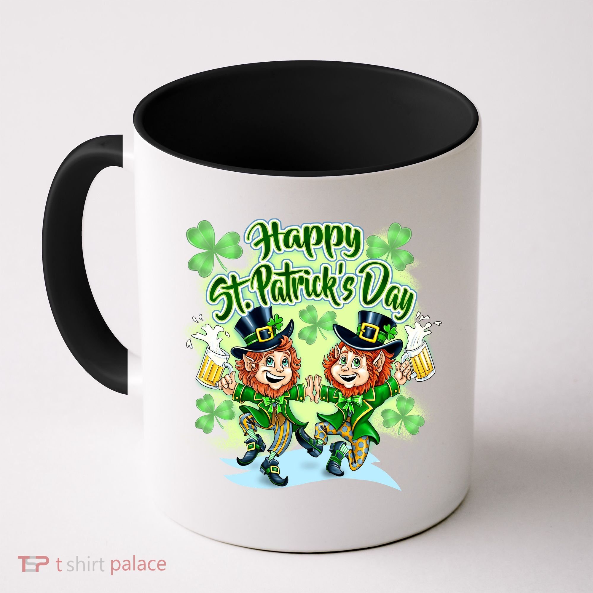 Dancing Happy St. Patrick's Day Leprechauns Coffee Mug
