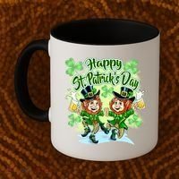 Dancing Happy St. Patrick's Day Leprechauns Coffee Mug thumb 2