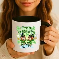 Dancing Happy St. Patrick's Day Leprechauns Coffee Mug thumb 3