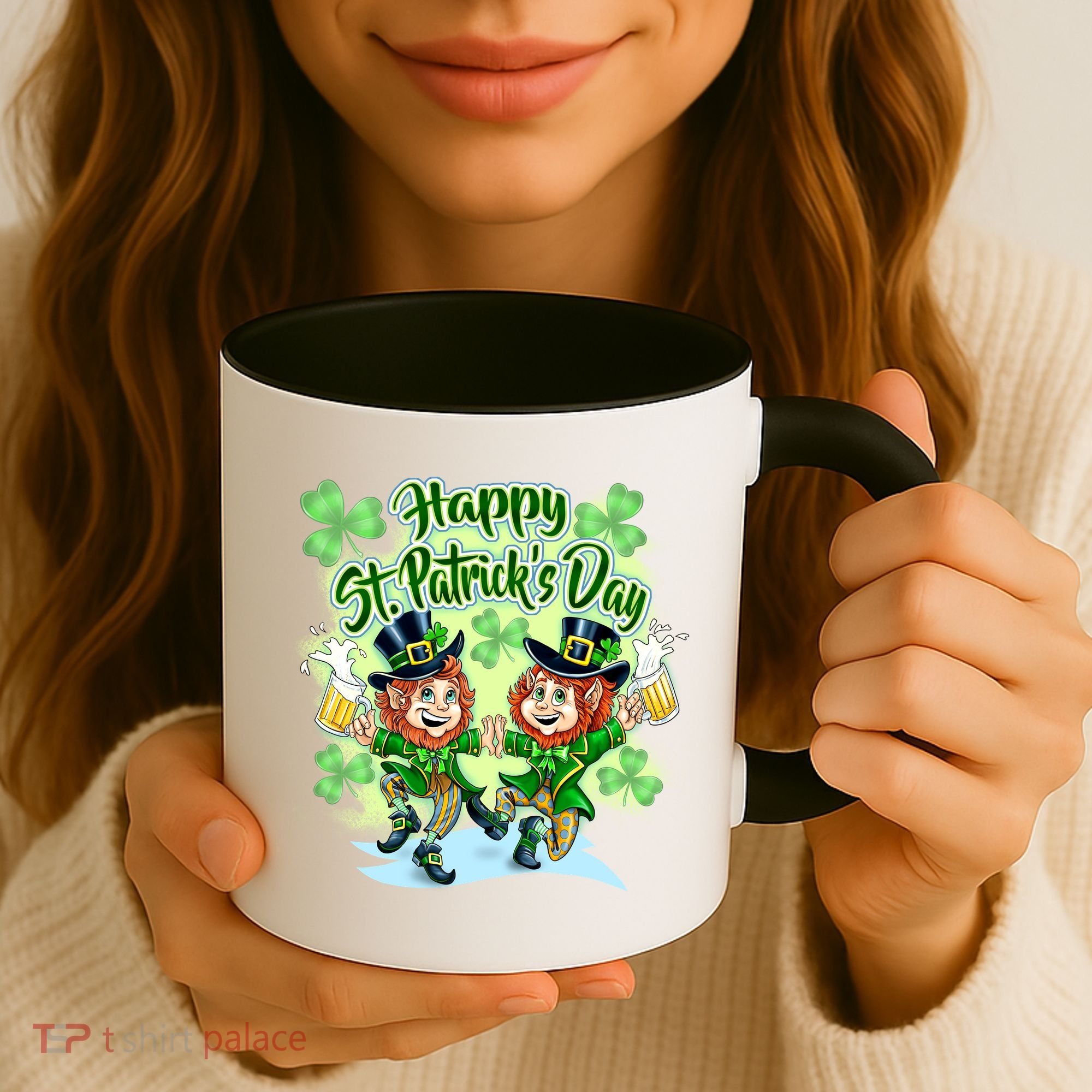 Dancing Happy St. Patrick's Day Leprechauns Coffee Mug