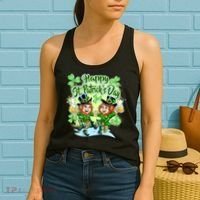 Dancing Happy St. Patrick's Day Leprechauns Women's Tank Top thumb 2