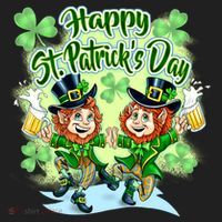 Dancing Happy St. Patrick's Day Leprechauns Hat thumb 2