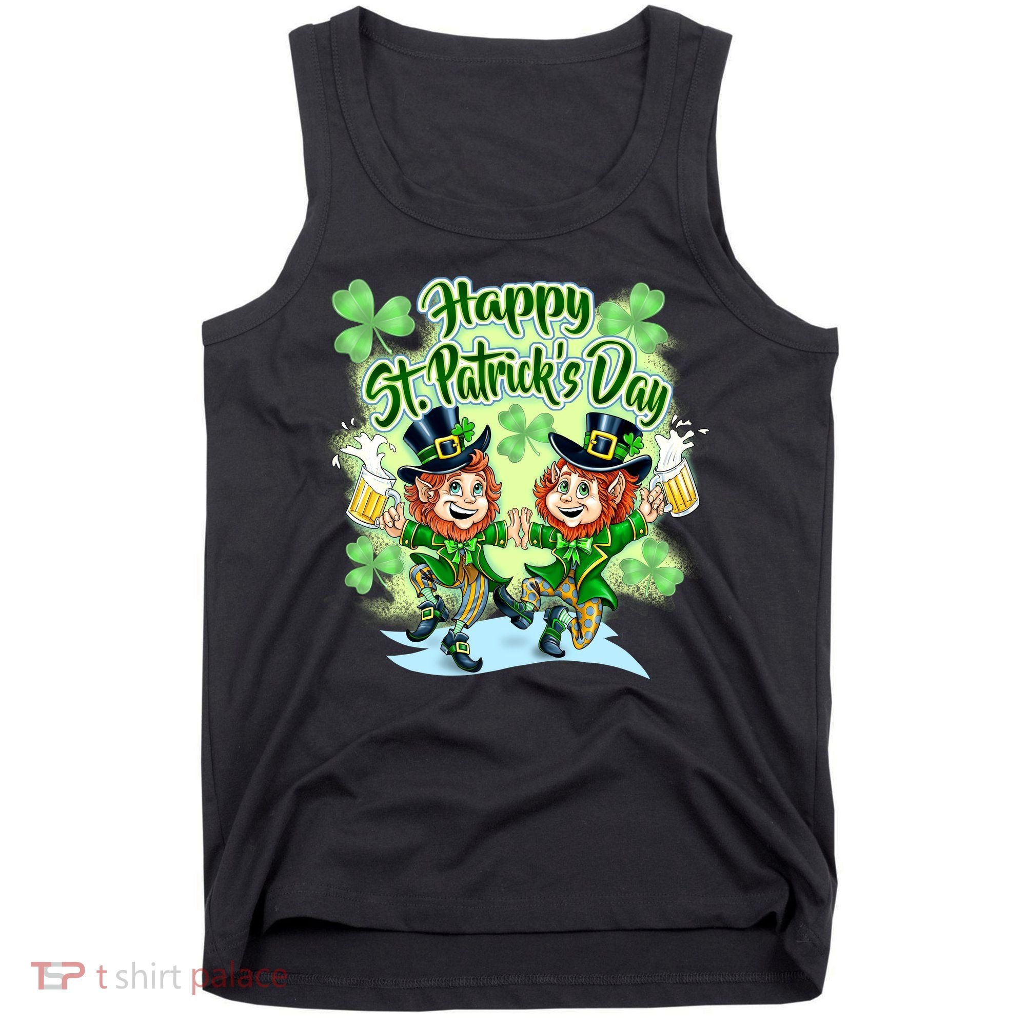 Dancing Happy St. Patrick's Day Leprechauns Tank Top