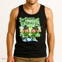 Dancing Happy St. Patrick's Day Leprechauns Tank Top thumb 3