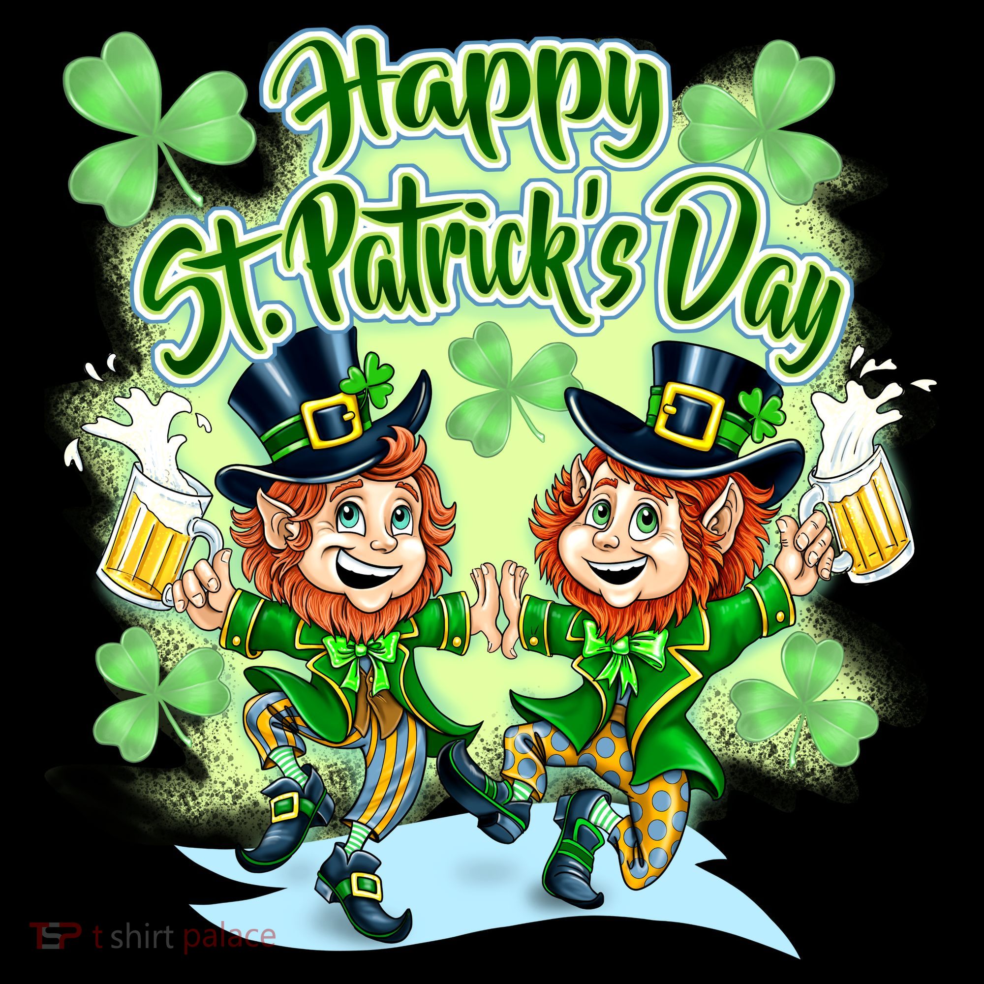 Dancing Happy St. Patrick's Day Leprechauns Tank Top