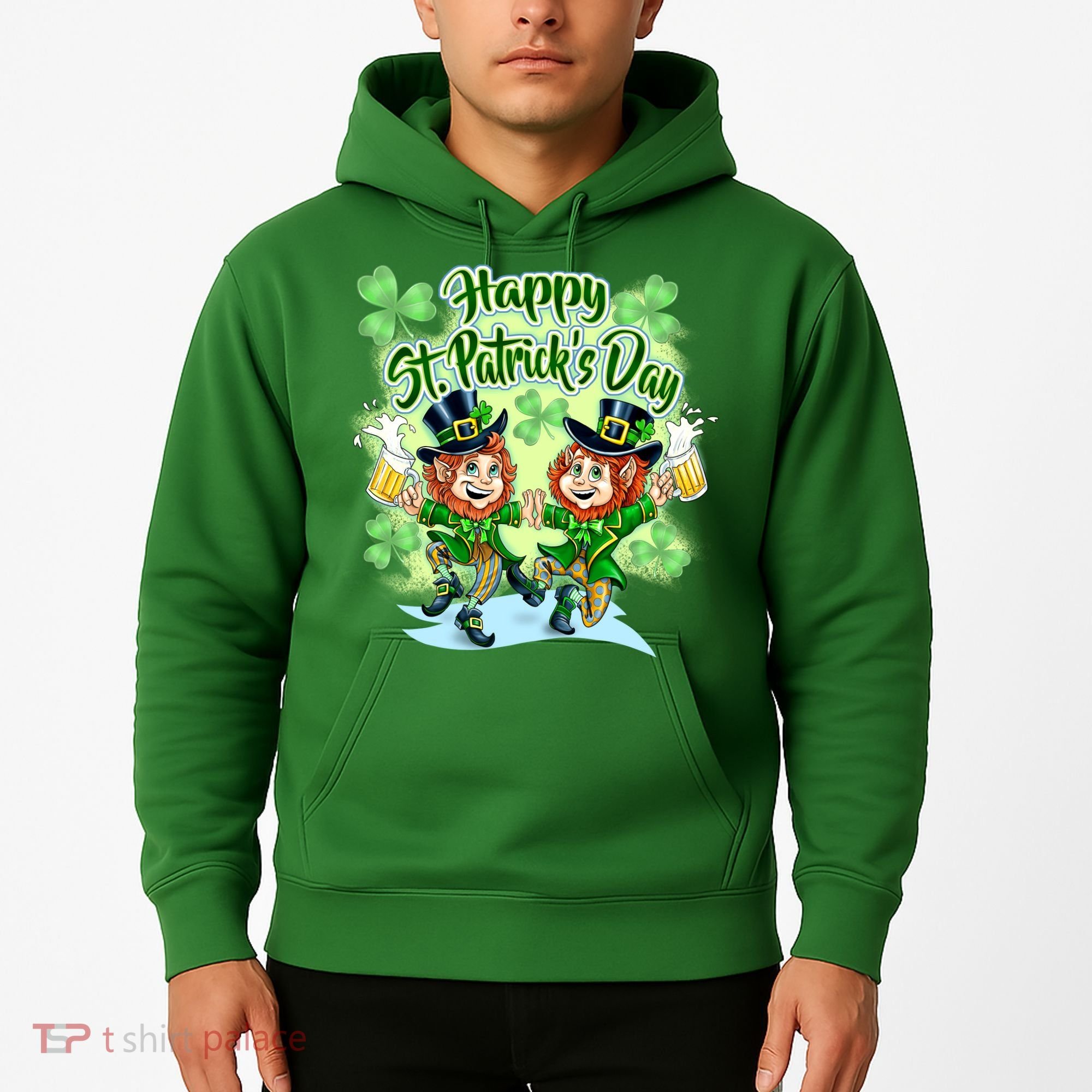 Dancing Happy St. Patrick's Day Leprechauns Hoodie