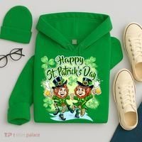 Dancing Happy St. Patrick's Day Leprechauns Hoodie thumb 4