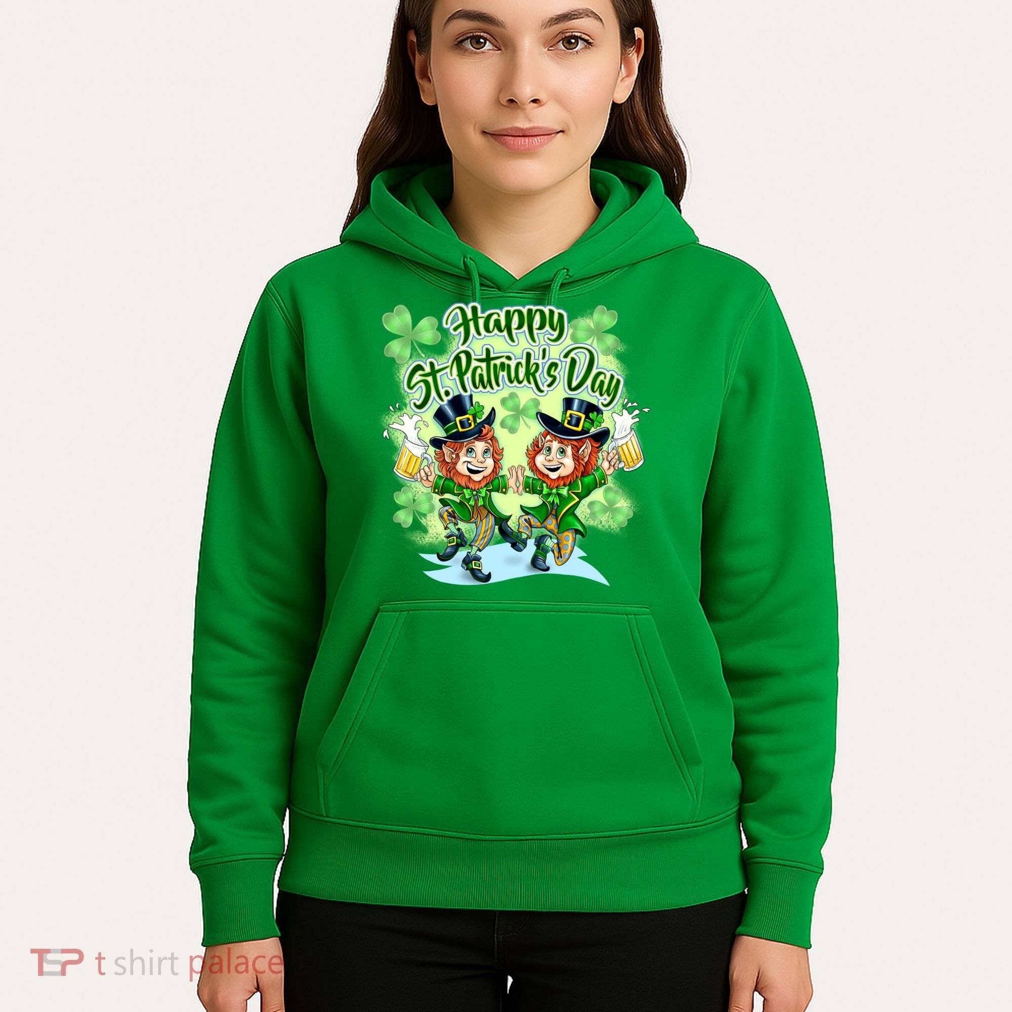 Dancing Happy St. Patrick's Day Leprechauns Hoodie