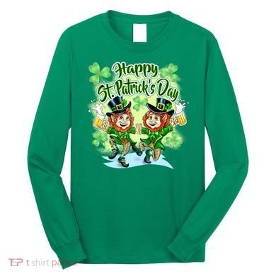 Dancing Happy St. Patrick's Day Leprechauns Long Sleeve Shirt