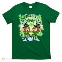 Dancing Happy St. Patrick's Day Leprechauns T-Shirt thumb 0