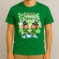 Dancing Happy St. Patrick's Day Leprechauns T-Shirt thumb 3