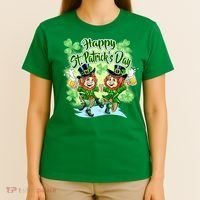 Dancing Happy St. Patrick's Day Leprechauns T-Shirt thumb 4