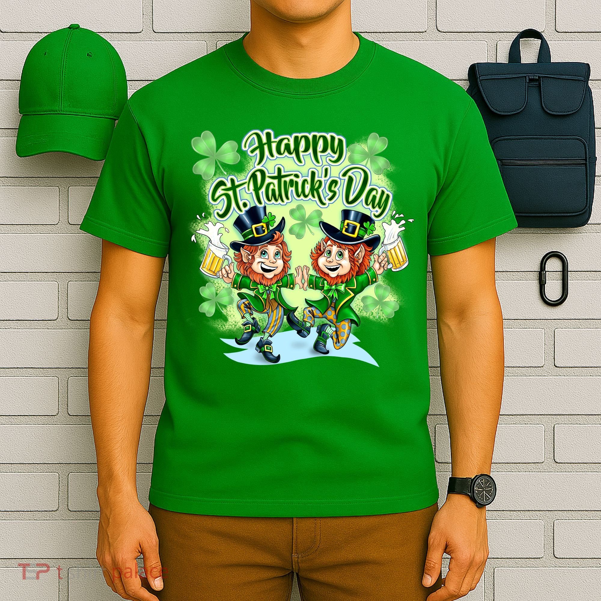 Dancing Happy St. Patrick's Day Leprechauns T-Shirt