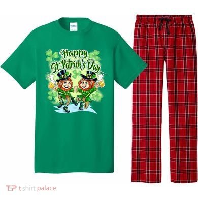 Dancing Happy St. Patrick's Day Leprechauns Pajama Set