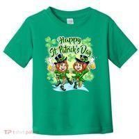 Dancing Happy St. Patrick's Day Leprechauns Toddler T-Shirt thumb 0