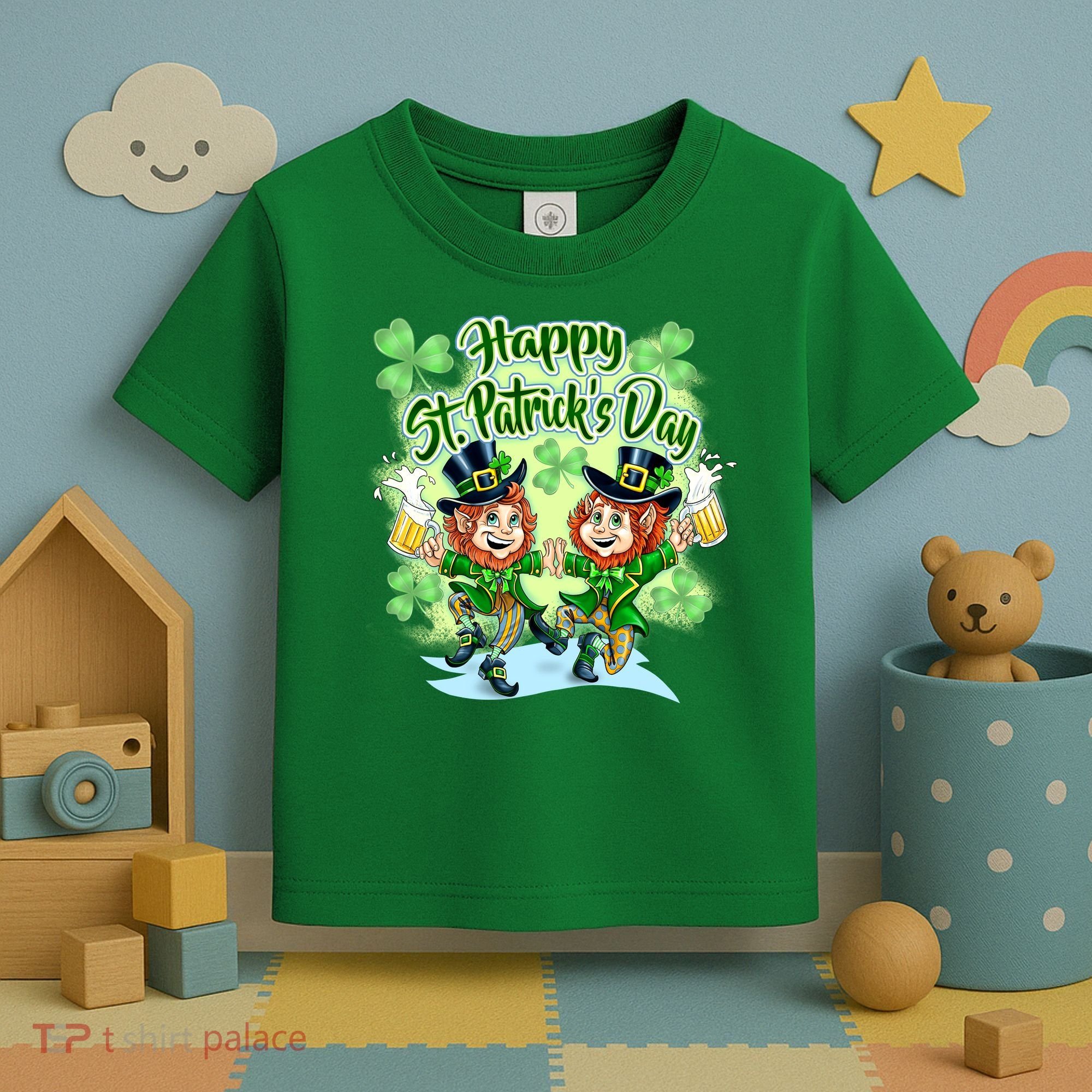 Dancing Happy St. Patrick's Day Leprechauns Toddler T-Shirt