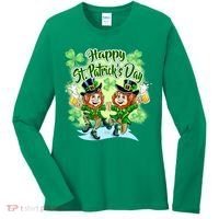Dancing Happy St. Patrick's Day Leprechauns Women's Long Sleeve Shirt thumb 0