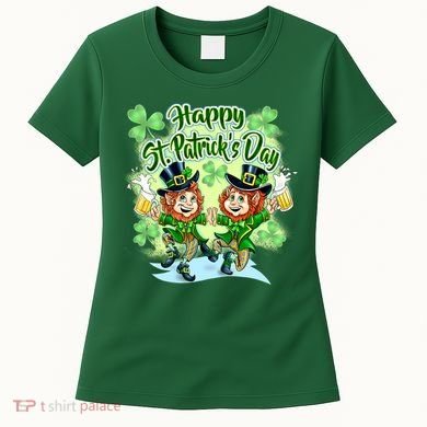 Dancing Happy St. Patrick's Day Leprechauns Women's T-Shirt