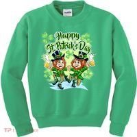 Dancing Happy St. Patrick's Day Leprechauns Kids Sweatshirt thumb 0