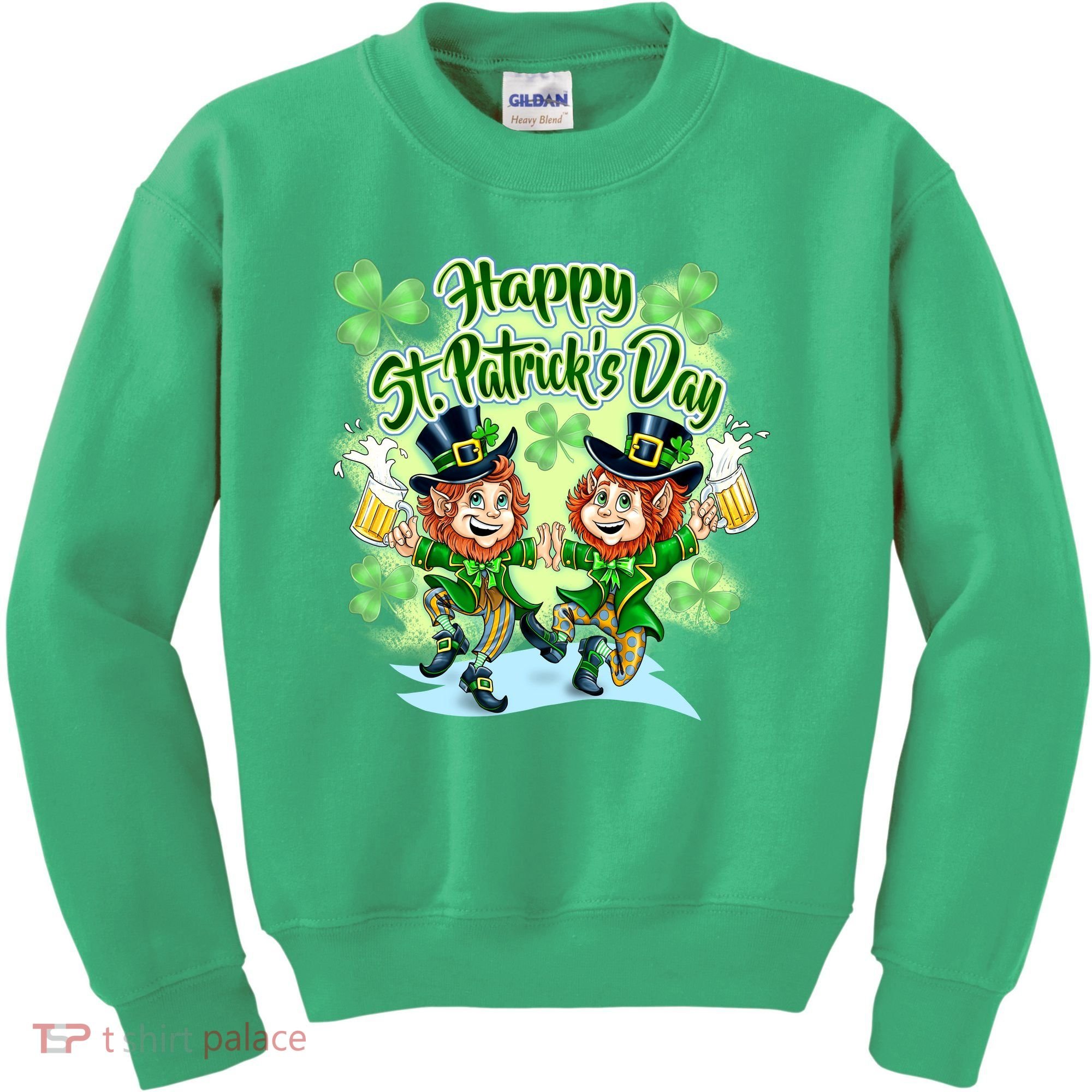 Dancing Happy St. Patrick's Day Leprechauns Kids Sweatshirt