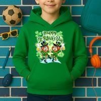 Dancing Happy St. Patrick's Day Leprechauns Kids Hoodie thumb 2