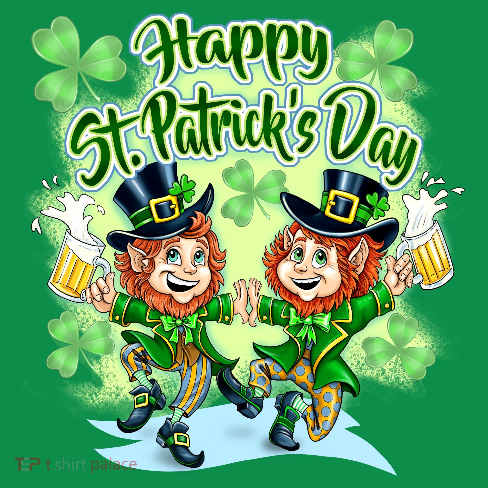 Dancing Happy St. Patrick's Day Leprechauns Kids Hoodie