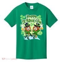 Dancing Happy St. Patrick's Day Leprechauns Kids T-Shirt thumb 0