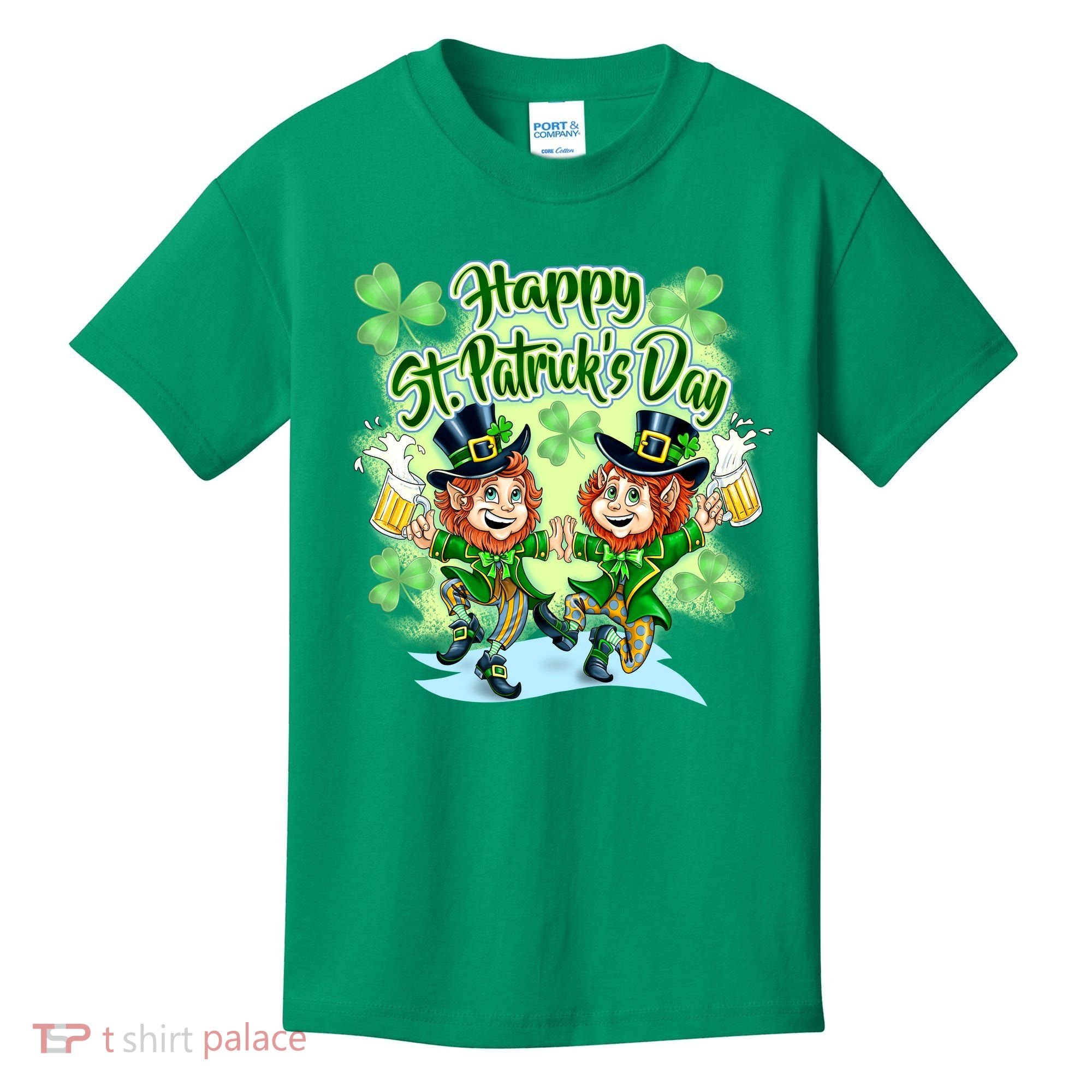 Dancing Happy St. Patrick's Day Leprechauns Kids T-Shirt