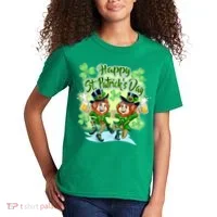 Dancing Happy St. Patrick's Day Leprechauns Kids T-Shirt thumb 2