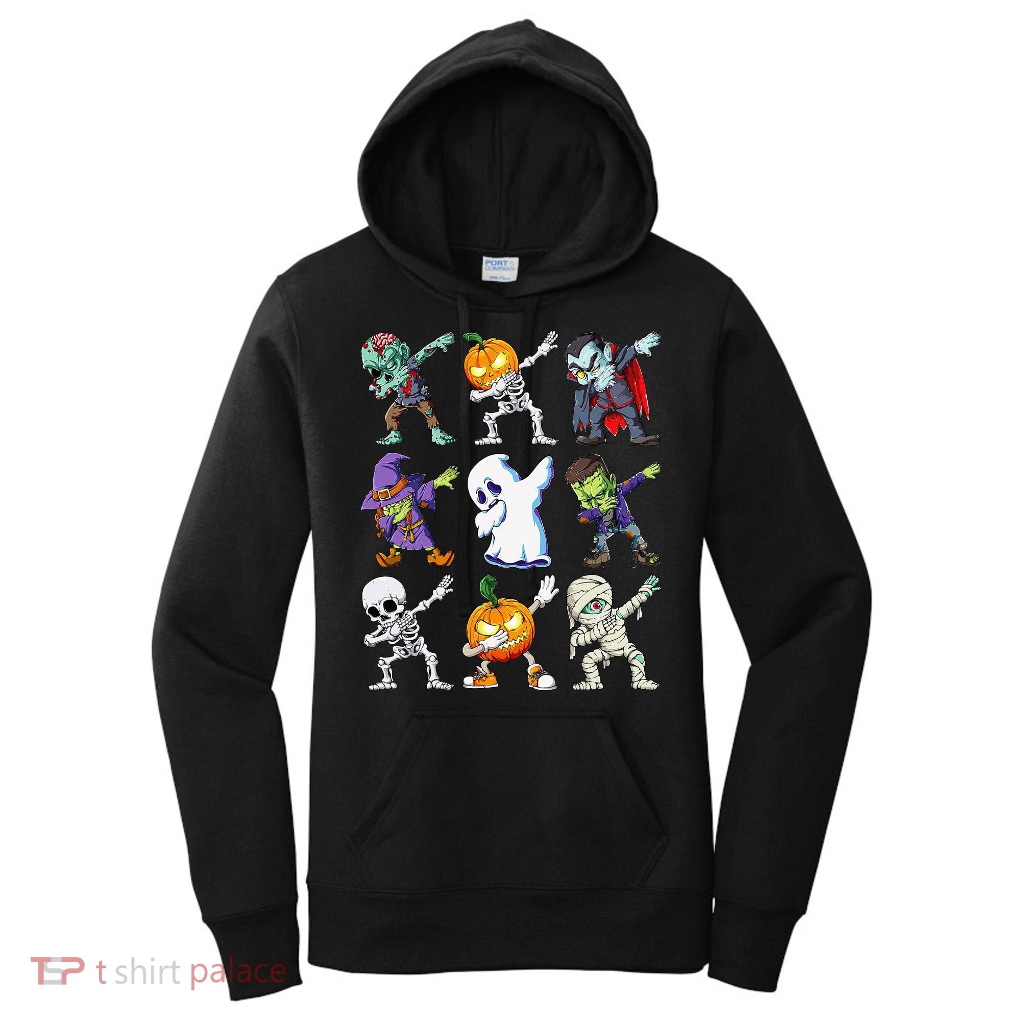 Dabbing Halloween Skeleton Zombie Scary Pumpkin Mummy Women's Hoodie