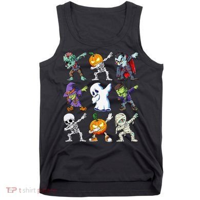 Dabbing Halloween Skeleton Zombie Scary Pumpkin Mummy Tank Top