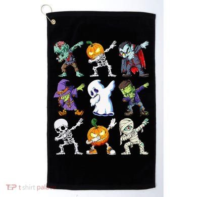 Dabbing Halloween Skeleton Zombie Scary Pumpkin Mummy Golf Towel