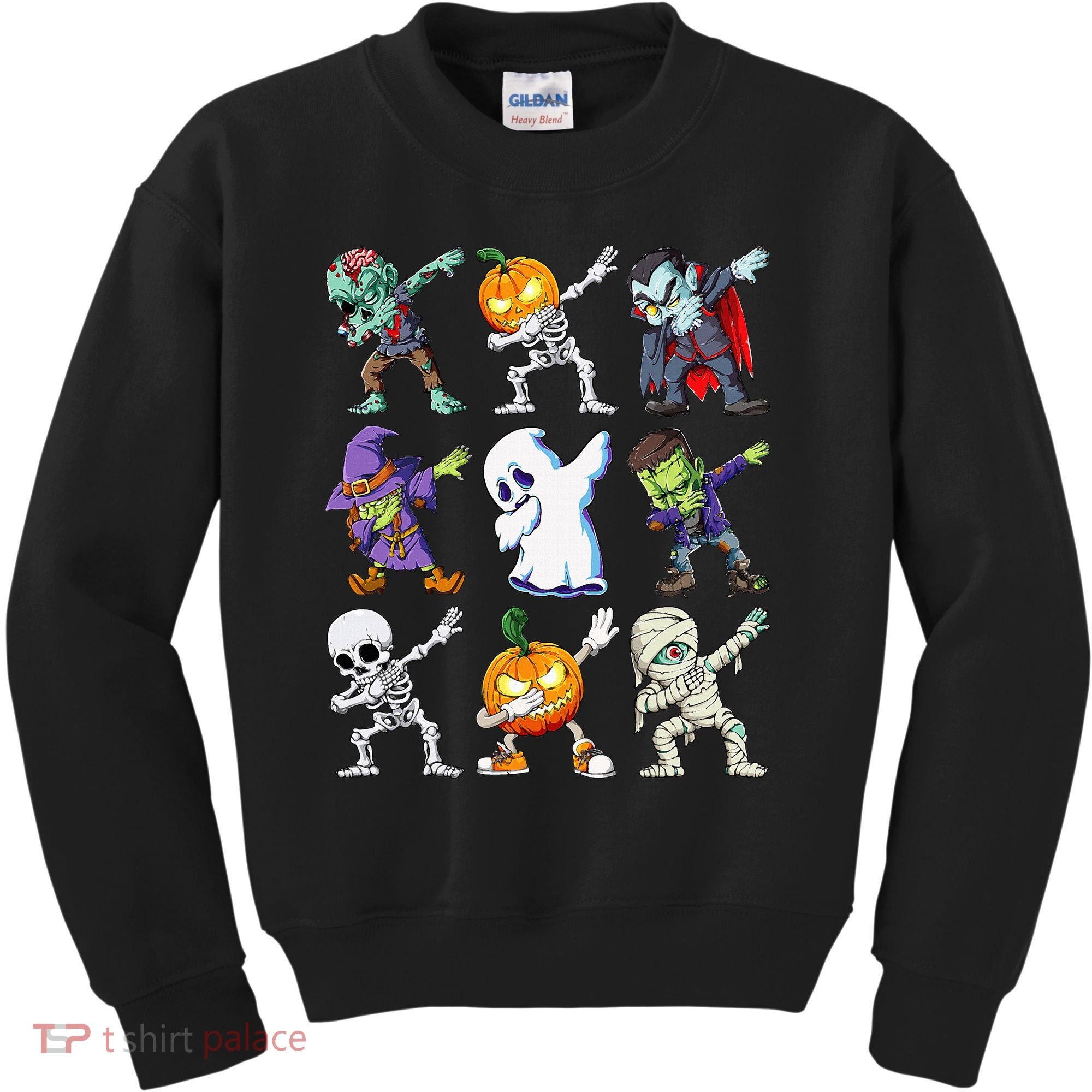 Dabbing Halloween Skeleton Zombie Scary Pumpkin Mummy Kids Sweatshirt