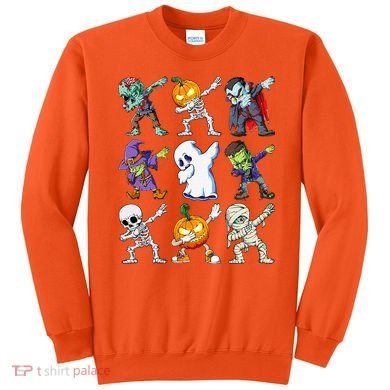 Dabbing Halloween Skeleton Zombie Scary Pumpkin Mummy Sweatshirt