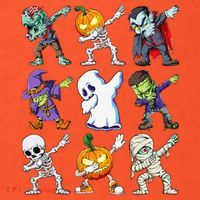 Dabbing Halloween Skeleton Zombie Scary Pumpkin Mummy Sweatshirt thumb 2