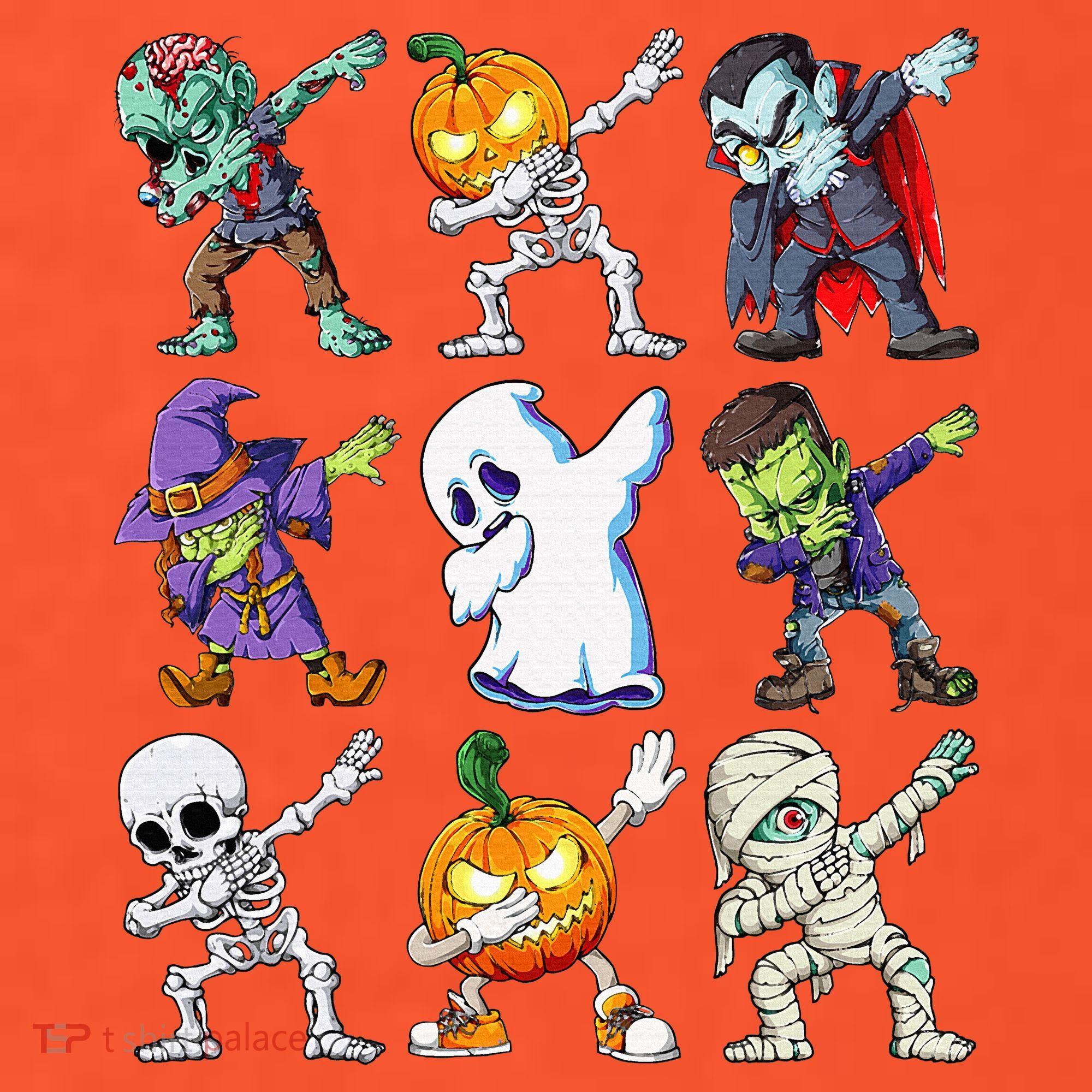 Dabbing Halloween Skeleton Zombie Scary Pumpkin Mummy Sweatshirt