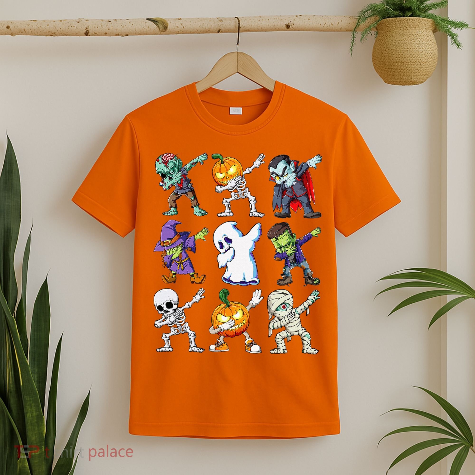 Dabbing Halloween Skeleton Zombie Scary Pumpkin Mummy T-Shirt