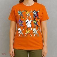 Dabbing Halloween Skeleton Zombie Scary Pumpkin Mummy T-Shirt thumb 4