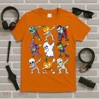 Dabbing Halloween Skeleton Zombie Scary Pumpkin Mummy T-Shirt thumb 5