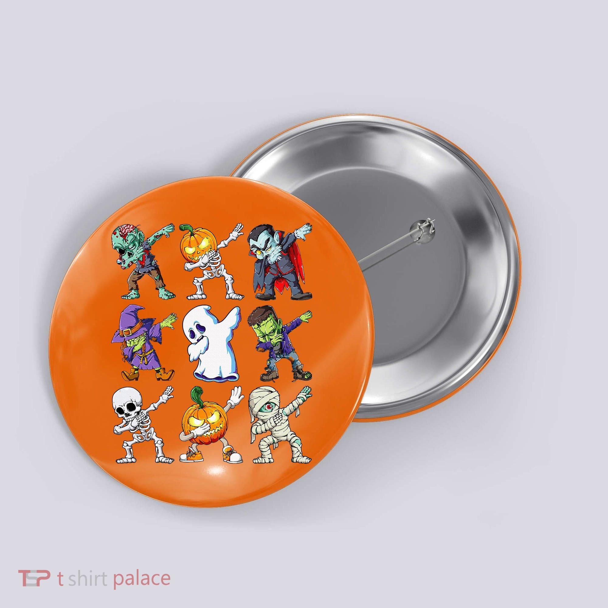 Dabbing Halloween Skeleton Zombie Scary Pumpkin Mummy Button