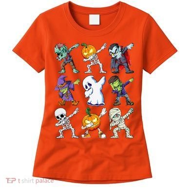 Dabbing Halloween Skeleton Zombie Scary Pumpkin Mummy Women's T-Shirt