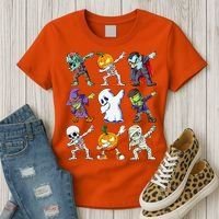 Dabbing Halloween Skeleton Zombie Scary Pumpkin Mummy Women's T-Shirt thumb 3