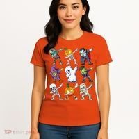 Dabbing Halloween Skeleton Zombie Scary Pumpkin Mummy Women's T-Shirt thumb 4